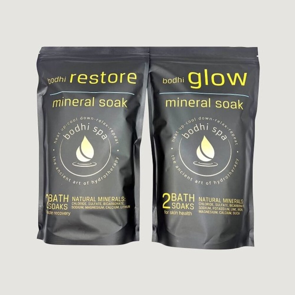 bodhi restore & bodhi glow mineral bath soaks